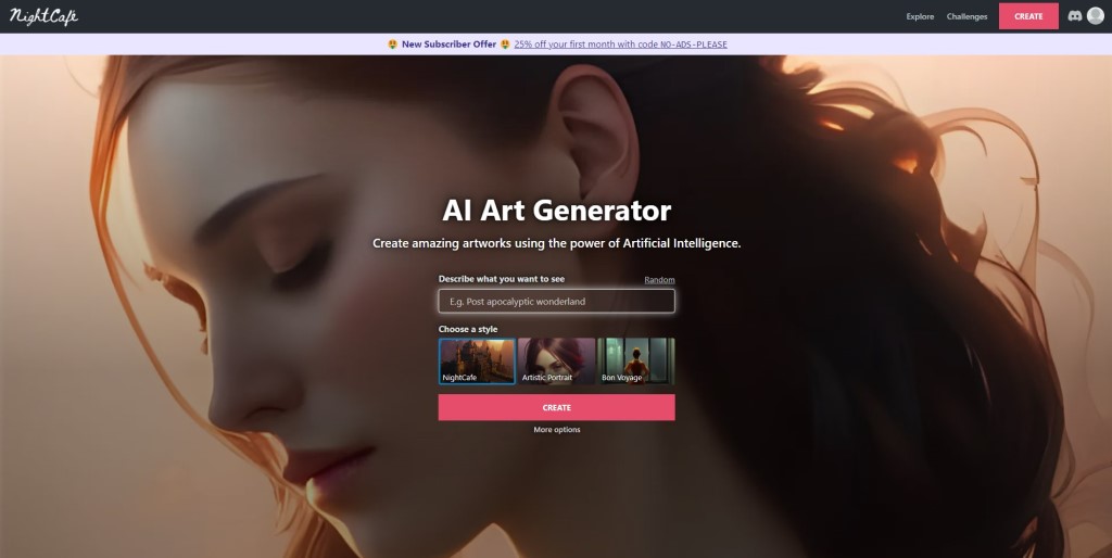 NightCafe AI Art Generator