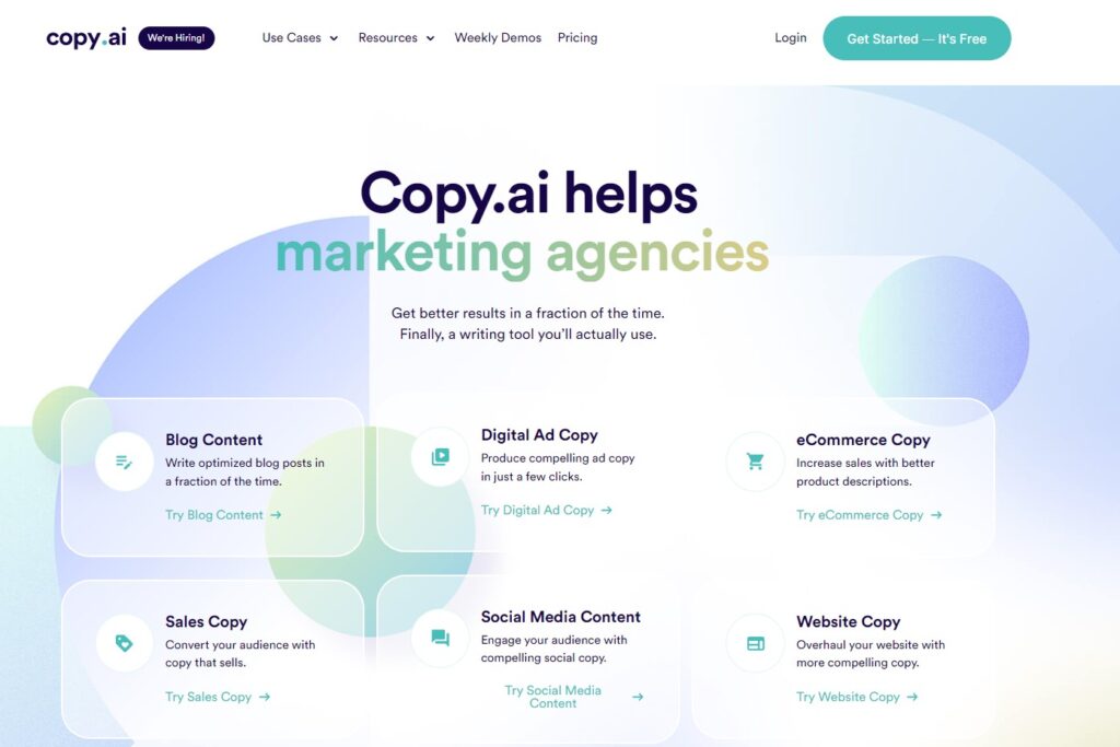 Copy.ai Helps Marketing Agencies