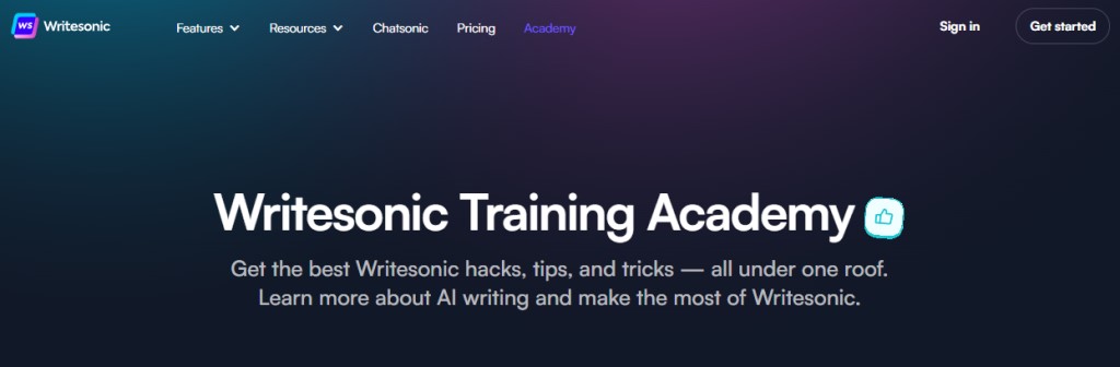 Writesonic Training Academy